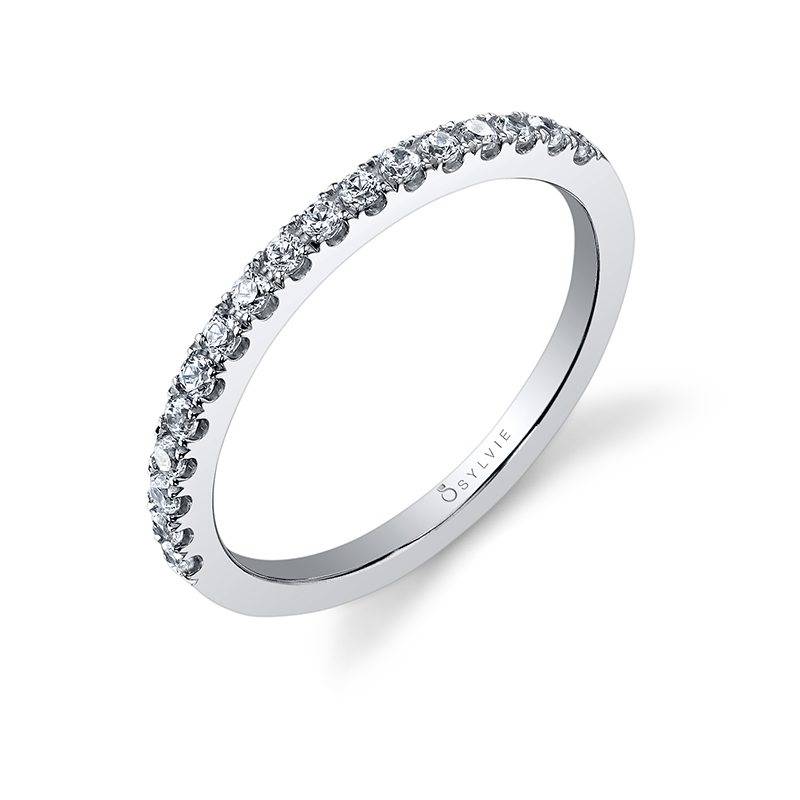 14K White Gold Diamond Wedding Band - 0.29 Carats
