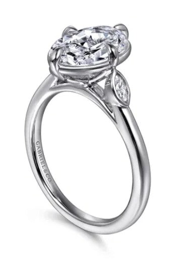 14K White Gold Diamond Engagement Ring Setting – Contemporary Collection