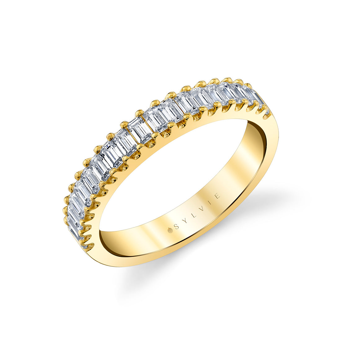 14K Yellow Gold Baguette Diamond Wedding Band - 0.72 Carats
