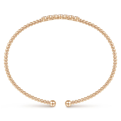 14K Rose Gold Bujukan Bead and Cluster Diamond Bangle