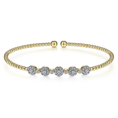 14K Yellow Gold Bujukan Diamond Split Bangle