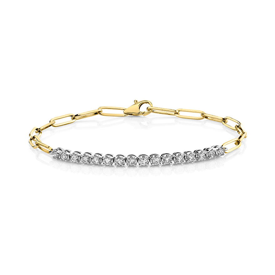 Round Tennis Bar Paperclip Bracelet