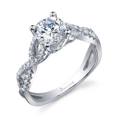 14K White Gold Diamond Engagement Ring