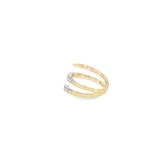 14K Diamond Twist Ring