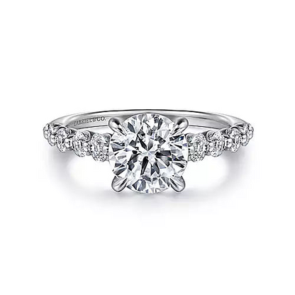 14K White Gold Round Diamond Engagement Ring