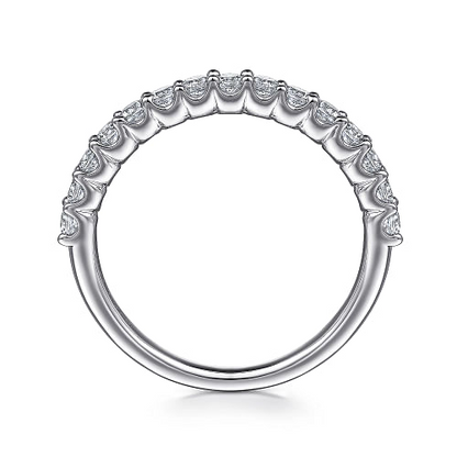 Sorrento - 14K White Gold Shared Prong Set Diamond Wedding Band - 0.5ct
