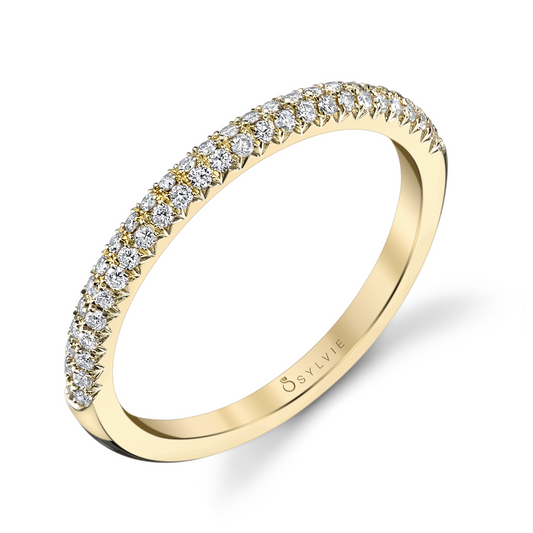 14K Yellow Gold Diamond Wedding Band - Arielle