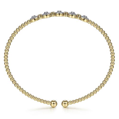 14K Yellow Gold Bujukan Diamond Split Bangle