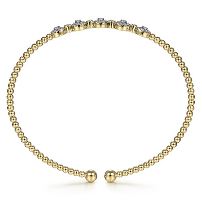 14K Yellow Gold Bujukan Diamond Split Bangle