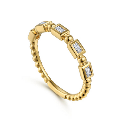 Gabriel & Co | 14K Yellow Gold Diamond Geometric Stackable Ring