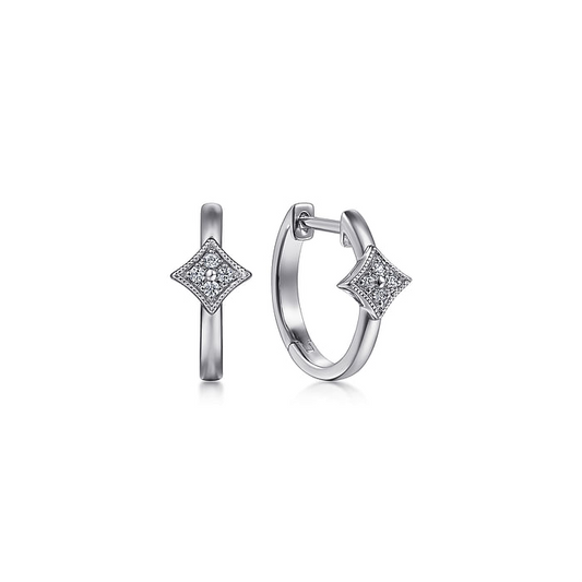 Sterling Silver Diamond Huggies