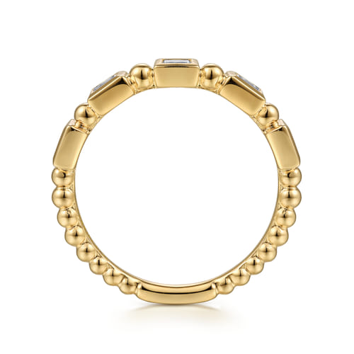 Gabriel & Co | 14K Yellow Gold Diamond Geometric Stackable Ring