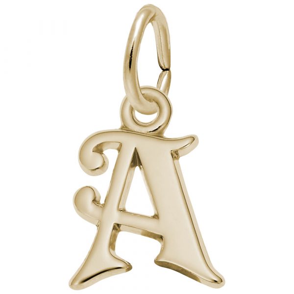 Curly Initial A Accent Charm