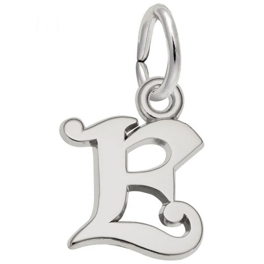 Curly Initial E Accent Charm