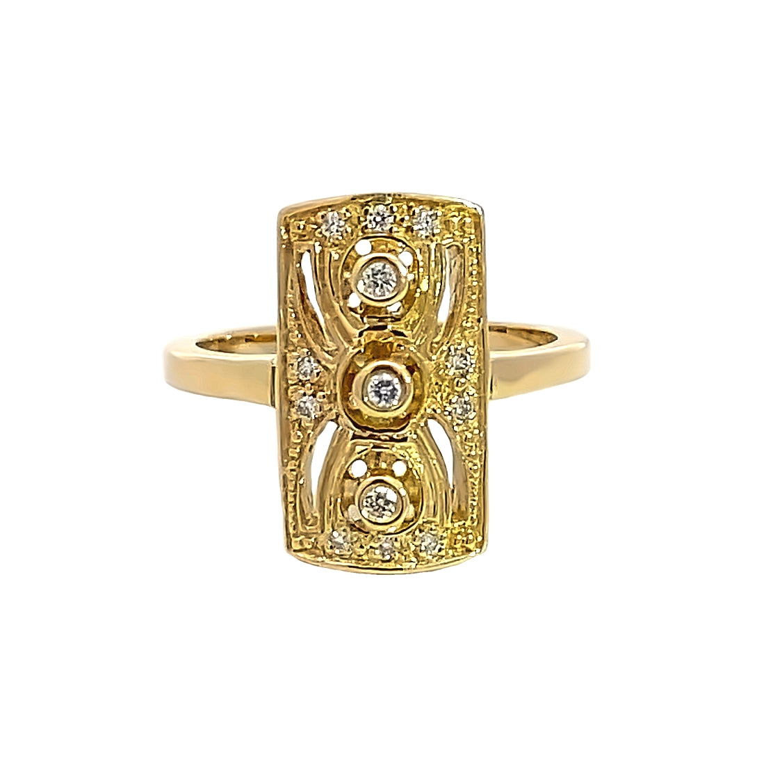 14K Yellow Gold Vintage Diamond Ring