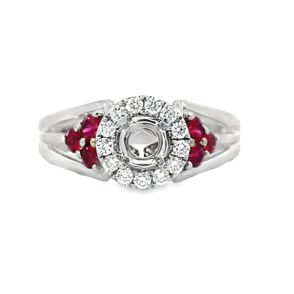 Kirkland Jewelry Estate | 14K White Gold Diamond and Ruby Antique Ring