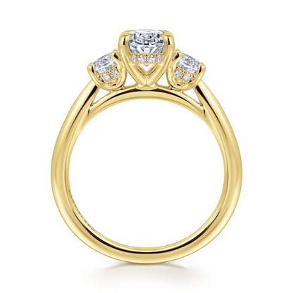 14K Yellow Gold Lab Grown Diamond Engagement Ring – Classic Collection (.65 CTW Side Stones)