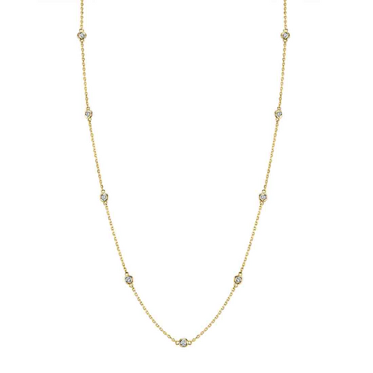 14K Yellow Gold Diamonds by the Yard Necklace - 0.25ct