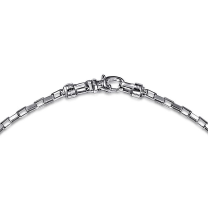 925 Sterling Silver Solid Mens Box Chain Necklace