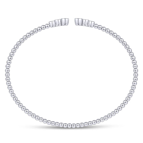 14K White Gold Bujukan Diamonds Split Bangle