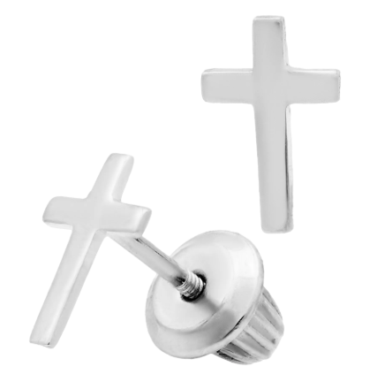 Sterling Silver Cross Earrings