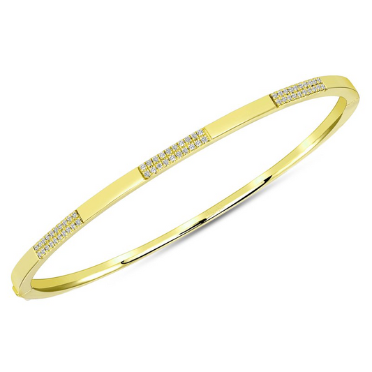 14K Yellow Gold Stackable Collection Diamond Bangle