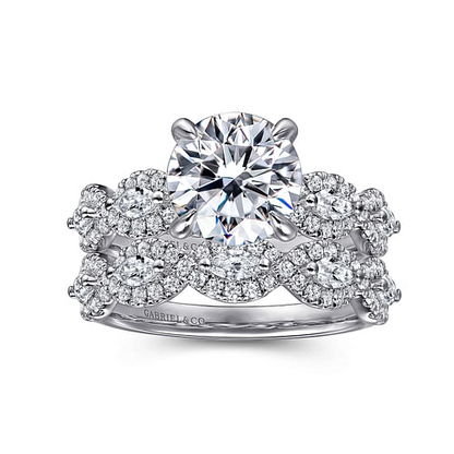 14K White Gold Diamond Wedding Band