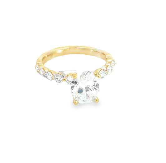 14K Oval Diamond Engagement Ring
