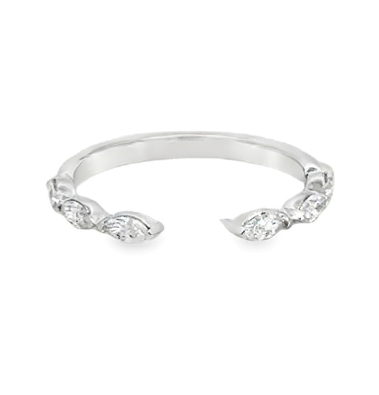 14K White Gold Marquise Diamond Ring - 0.36 Carats
