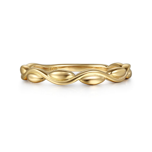 14K Yellow Plain Gold Stackable Ladies Ring