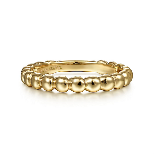 14K Yellow Gold Bujukan Bead Stackable Ring