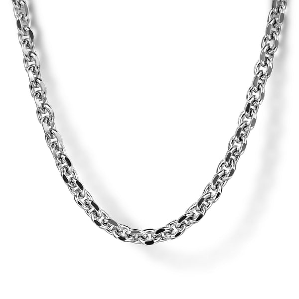 22" 925 Sterling Silver Solid Men's Link Chain Necklace