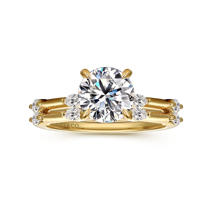 Marline - 14K Yellow Gold Round Diamond Engagement Ring