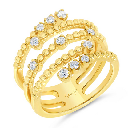 18K Yellow Gold Uneek Lace Collection Diamond Ring - 0.34 Carats