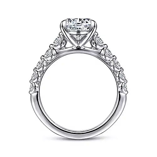 14K White Gold Round Diamond Engagement Ring