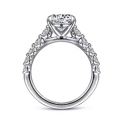 14K White Gold Round Diamond Engagement Ring