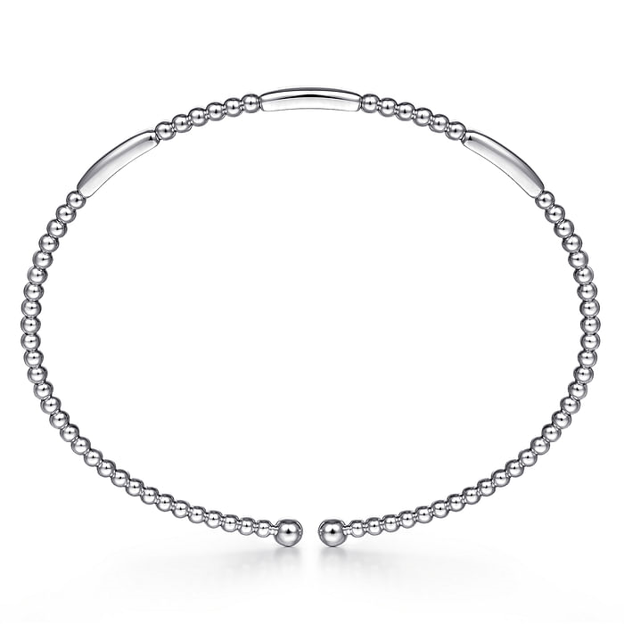 14K White Gold Bujukan Open Bangle