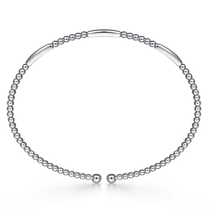 14K White Gold Bujukan Open Bangle