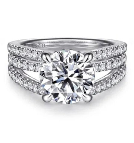 14K White Gold Diamond Engagement Ring Setting – Contemporary Collection