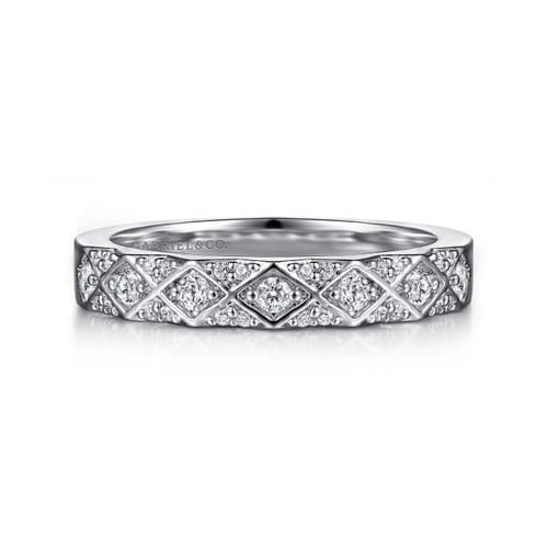 14K White Gold Diamond Stackable Ring - 0.25 Carats