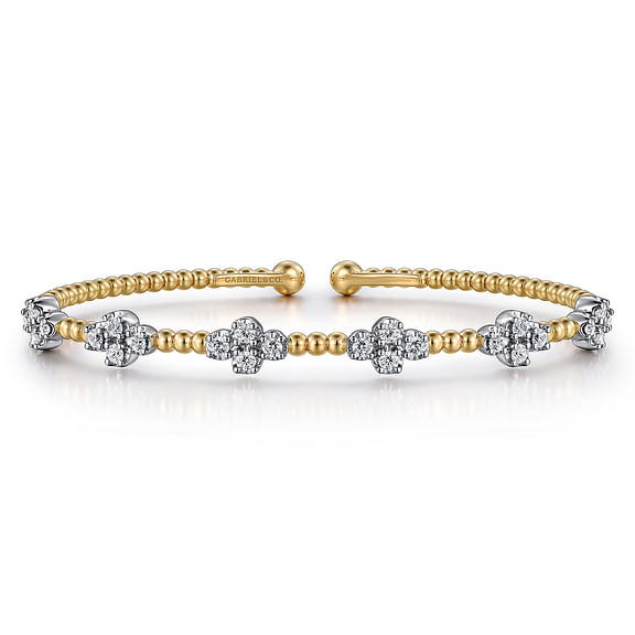 14K White-Yellow Gold Bujukan Diamond Bangle