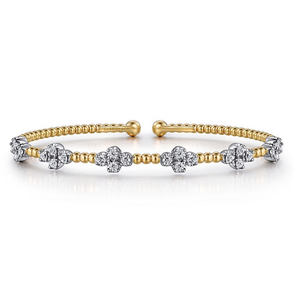 14K White-Yellow Gold Bujukan Diamond Bangle