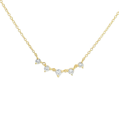 14K Diamond Five Stone Necklace