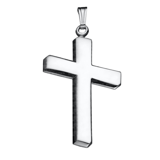 Sterling Silver Slanted Cross Necklace