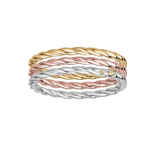 David Connolly | Stackable Braided Rope Yellow Gold Band