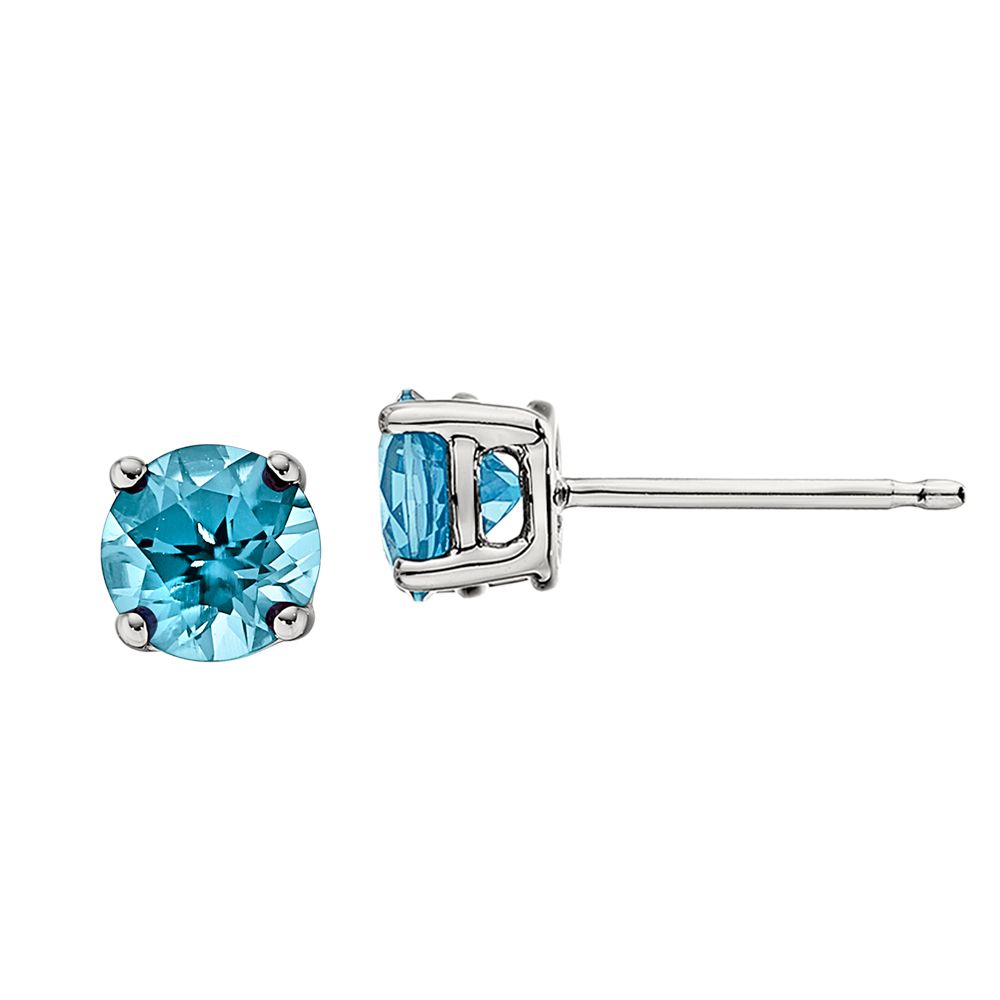 David Connolly | Classic Birthstone Stud Earrings with Blue Topaz