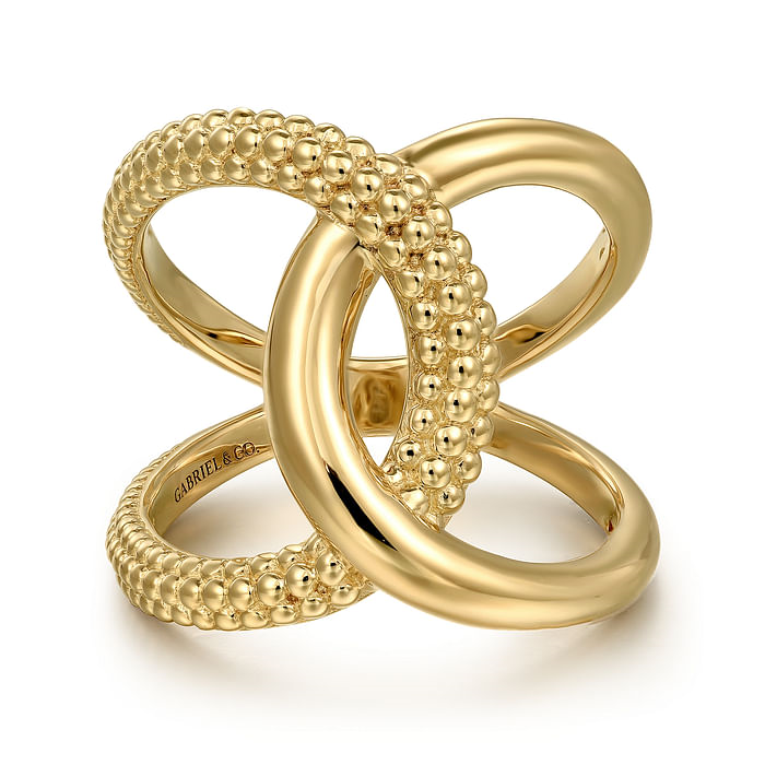 14K Yellow Gold Bujukan Twisted Ladies Ring