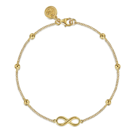 14K Yellow Gold Bujukan Chain Bracelet with Infinity Station