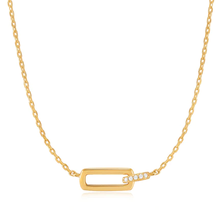 Gold Glam Interlock Necklace