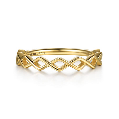 14K Yellow Gold Rhombus Shape Stackable Ring – Kaslique Collection